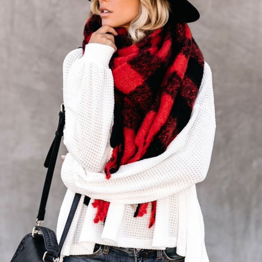 Never Worn | Shasta Plaid Blanket Scarf